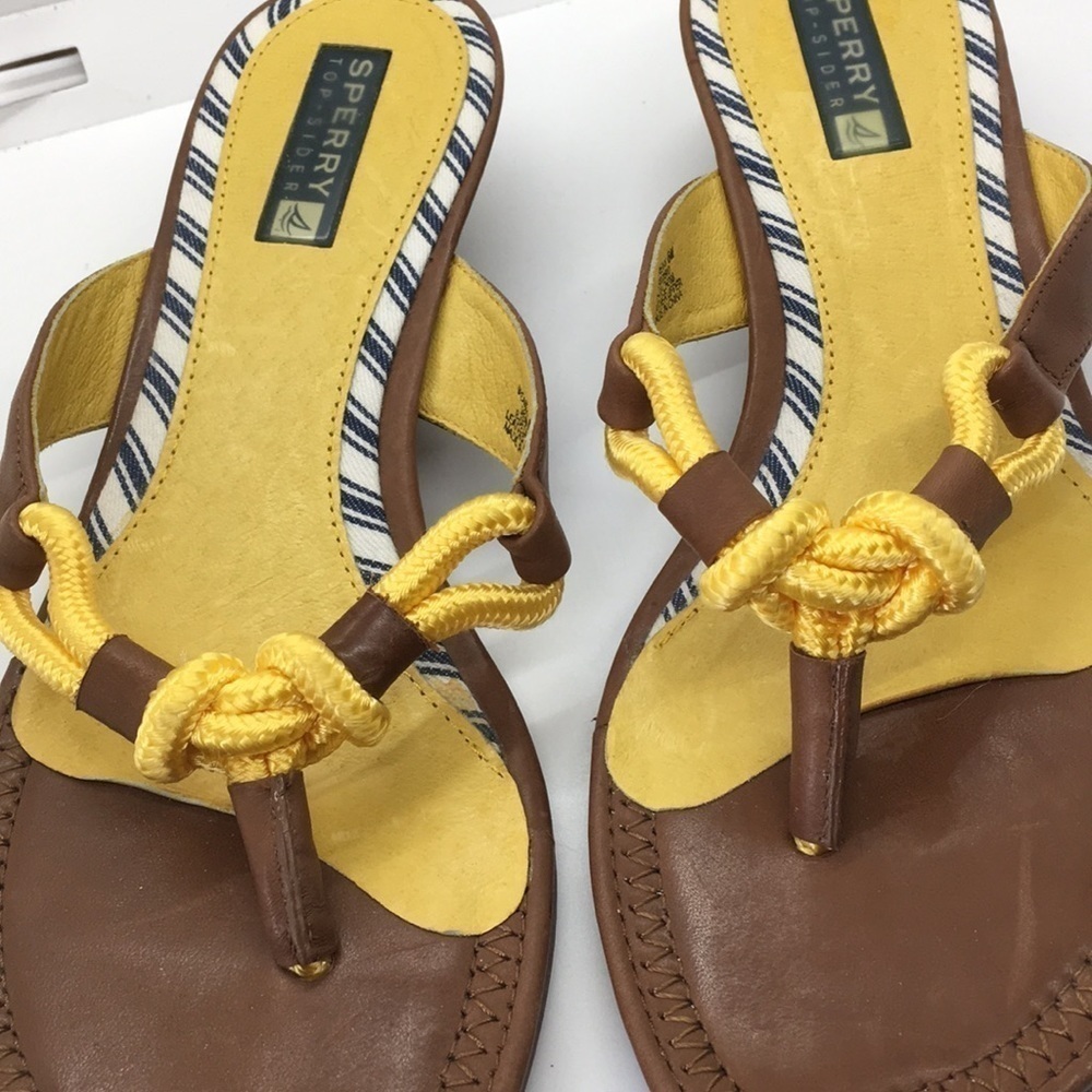 Sperry Top Sider Yellow Rope Thong Sandals. Size 6. - Picture 2 of 7